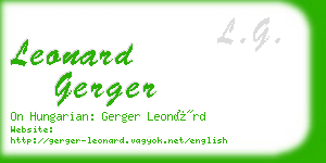 leonard gerger business card